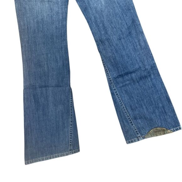 Y A G Deim unique leather Patchwork 3 Y2K  Flower Embroidered boots Leg Low Rise - Picture 7 of 8